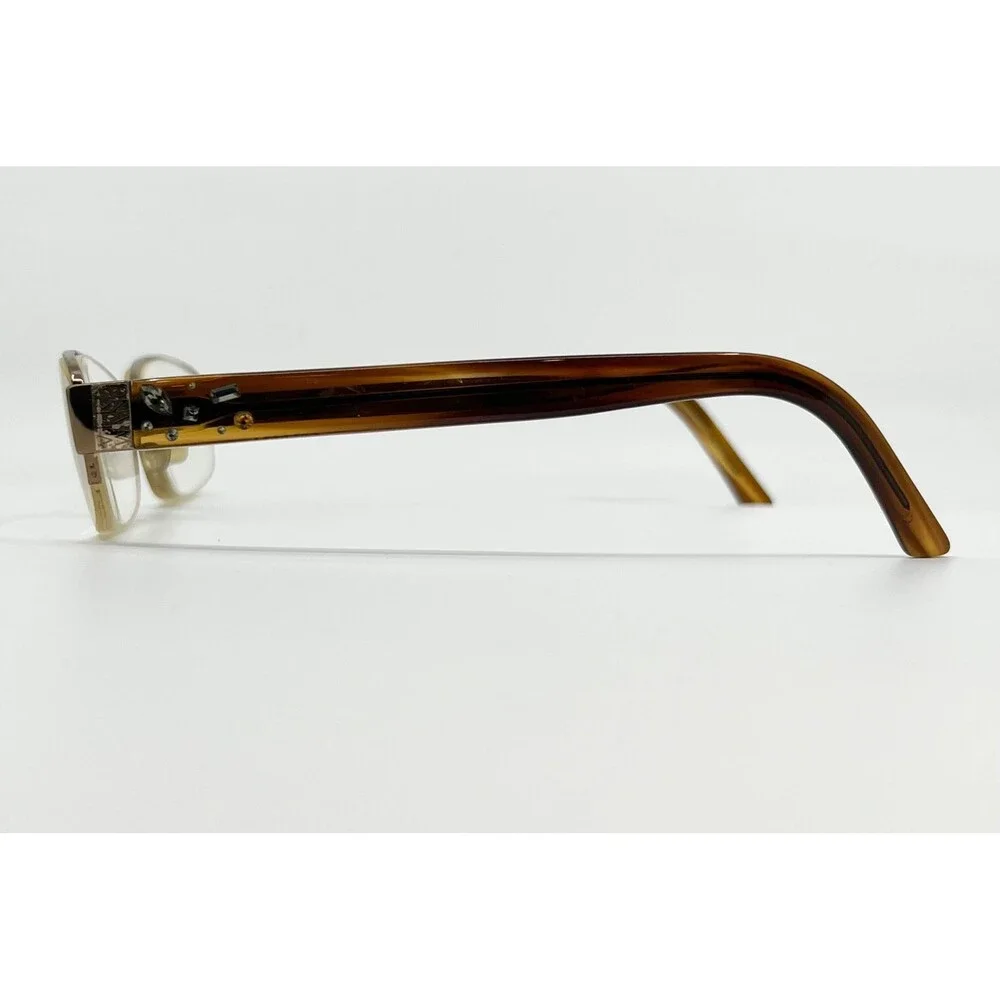 Vera Wang Eyeglasses Womens Brown V127-TA Rhinestone Accents 53-17-135